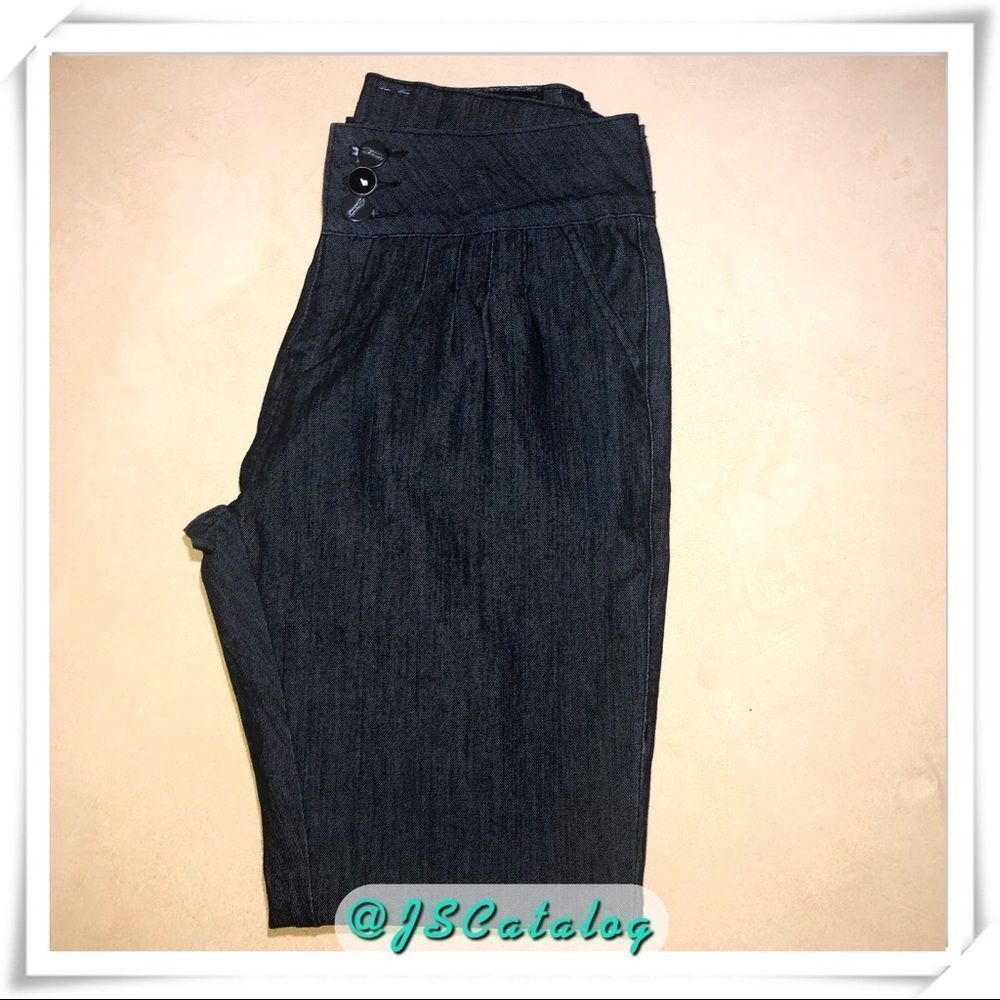 SAWARY Vintage Pleated Front Dark Blue Jeans - 28
